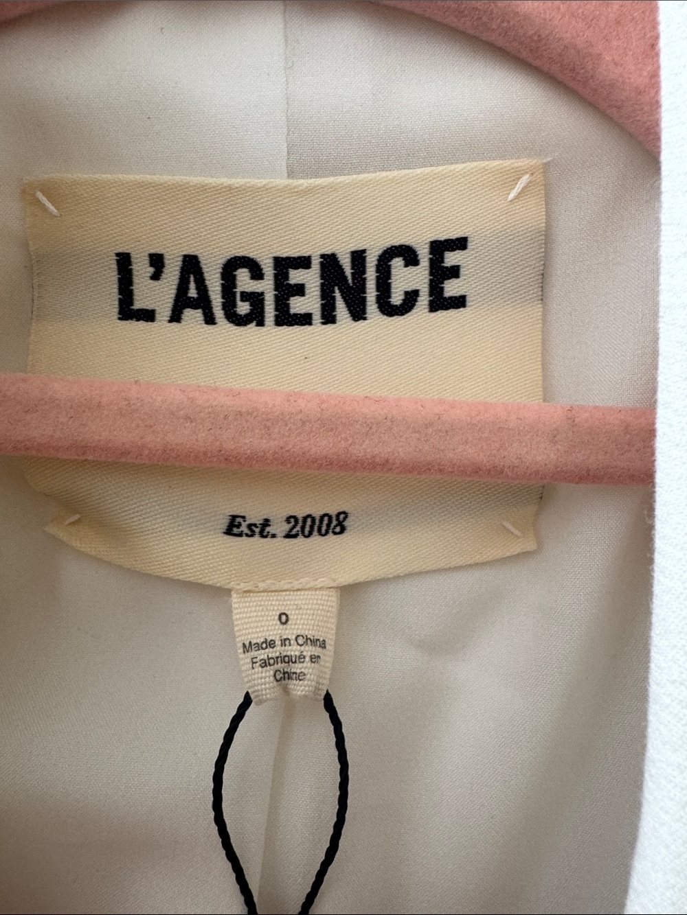 L'AGENCE Cream Double-Breasted Tailored Blazer with Gold Buttons - Picture 5 of 5